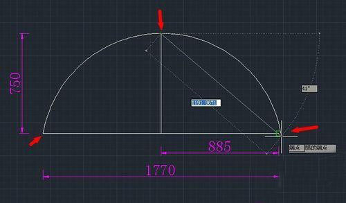 CAD已知弧長(zhǎng)和直角邊長(zhǎng)怎么畫弧