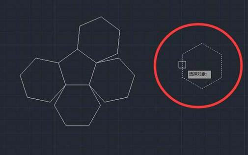 CAD多個(gè)六邊形對(duì)齊的方法