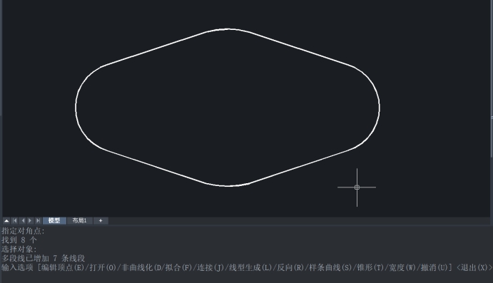 CAD使用PEDIT命令將直線(xiàn)與圓弧連接多段線(xiàn)的方法